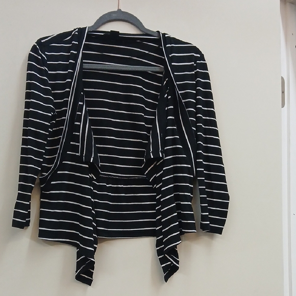 Attention Black and White Striped Cardigan - Picture 1 of 1
